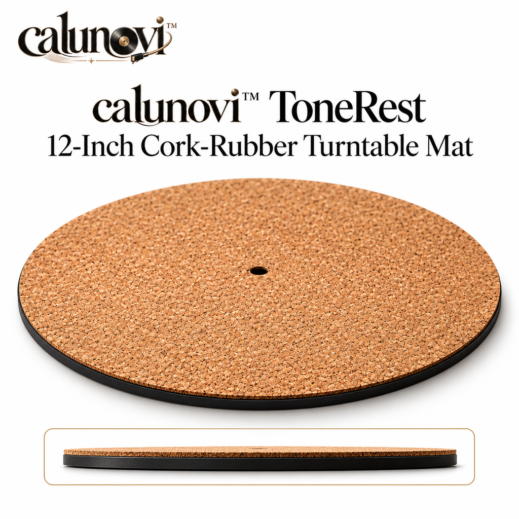 calunovi™ ToneRest 12-Inch Cork-Rubber Turntable Mat