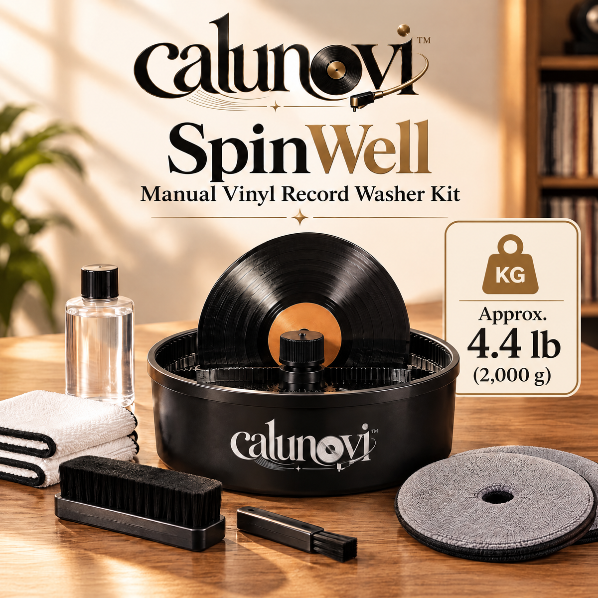 calunovi™ SpinWell Manual Vinyl Record Washer Kit