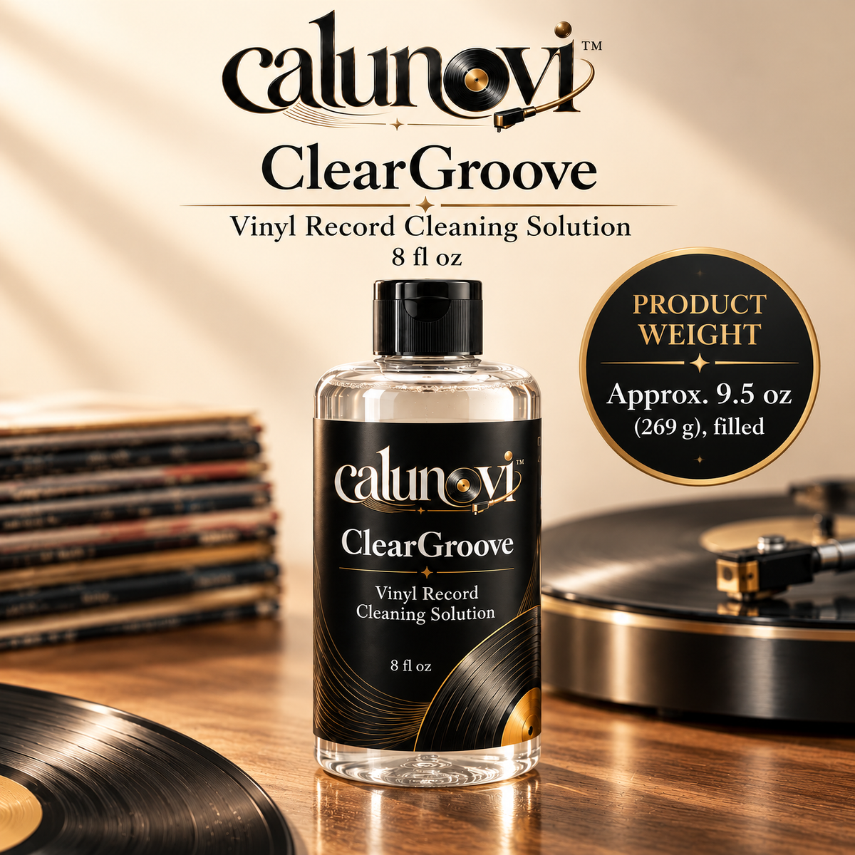 calunovi™ ClearGroove Vinyl Record Cleaning Solution, 8 fl oz