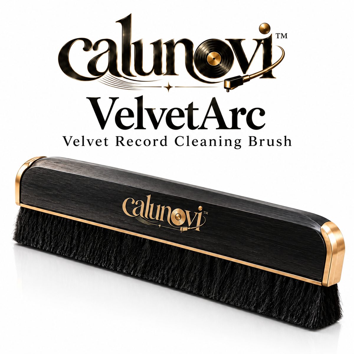 calunovi™ VelvetArc Velvet Record Cleaning Brush