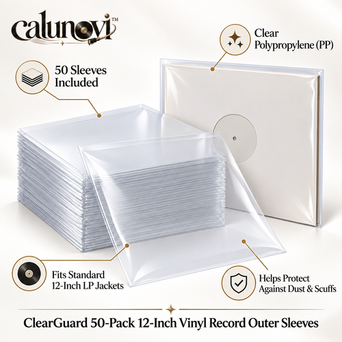 calunovi™ ClearGuard 50-Pack 12-Inch Vinyl Record Outer Sleeves
