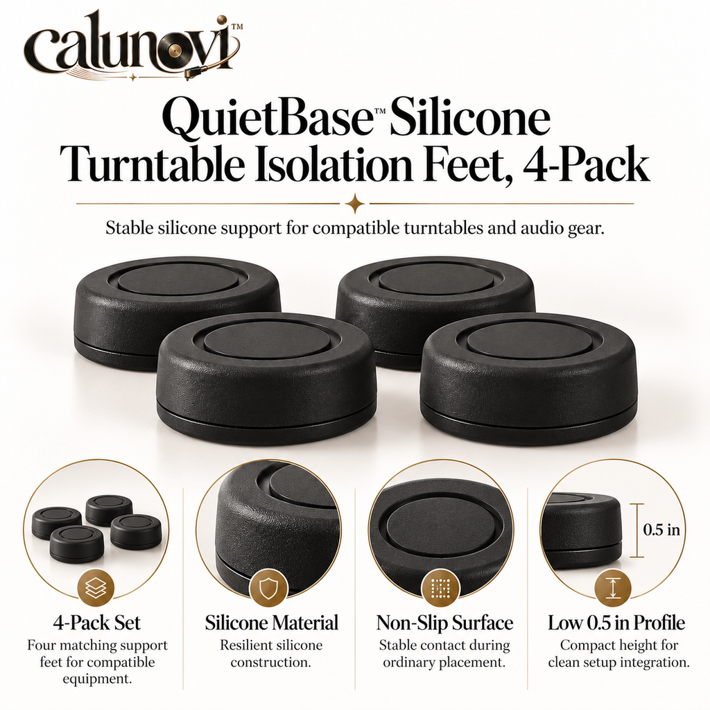 calunovi™ QuietBase Silicone Turntable Isolation Feet, 4-Pack