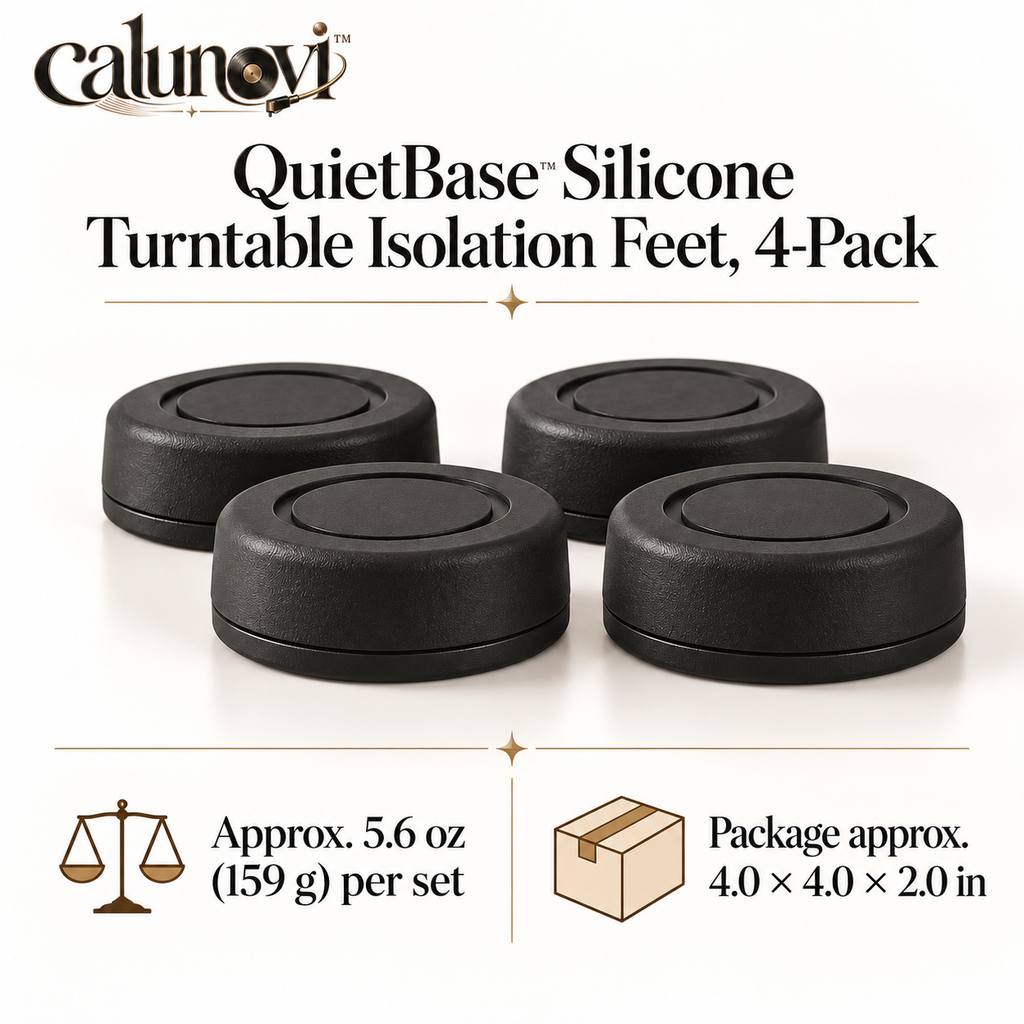 calunovi™ QuietBase Silicone Turntable Isolation Feet, 4-Pack