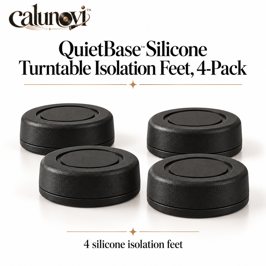 calunovi™ QuietBase Silicone Turntable Isolation Feet, 4-Pack