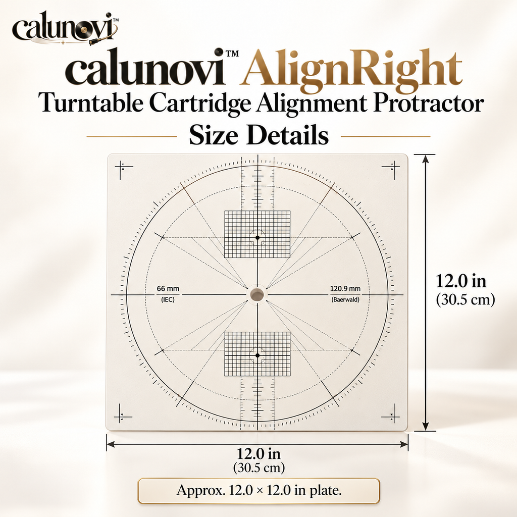 calunovi™ AlignRight Turntable Cartridge Alignment Protractor