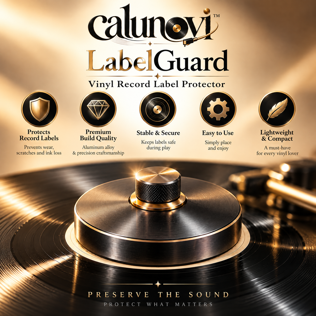calunovi™ LabelGuard Vinyl Record Label Protector